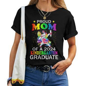 Proud Mom Of A 2024 Kindergarten Graduate Unicorn Dab Women T-shirt - Thegiftio UK