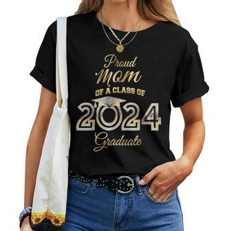 Proud Mom Of A Class Of 2024 Graduate Bling Senior 24 Women T-shirt | Mazezy DE