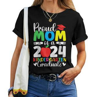 Proud Mom Class Of 2024 Kindergarten Graduate Graduation Women T-shirt - Seseable