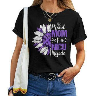 Proud Mom Of A Nicu Miracle Sunflower Prematurity Awareness Women T-shirt - Thegiftio UK