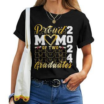 Proud Mom Of Two 2024 Graduates Twins Senior Class Of 2024 Women T-shirt - Monsterry