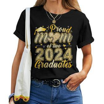 Proud Mom Of Two 2024 Graduates Twins Senior Class Of 2024 Women T-shirt - Seseable
