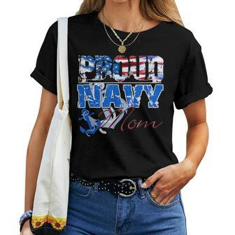 Proud Navy Mom Patriotic Sailor Women T-shirt - Monsterry