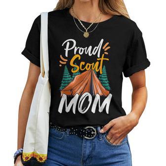 Proud Scout Mom Scouting The Leader Cub Camping Women T-shirt - Monsterry UK