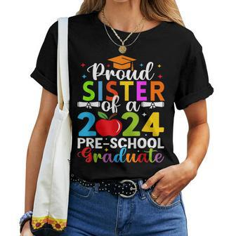 Proud Sister Of 2024 Pre-School Graduate Graduation Pre-K Women T-shirt - Monsterry