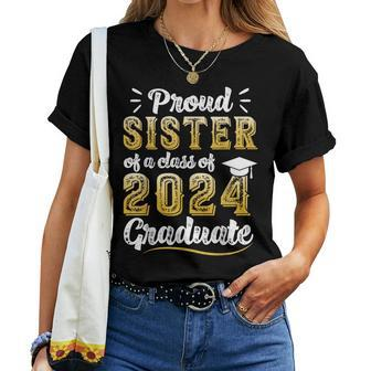 Proud Sister Of A Class Of 2024 Graduate Senior Graduation Women T-shirt - Thegiftio