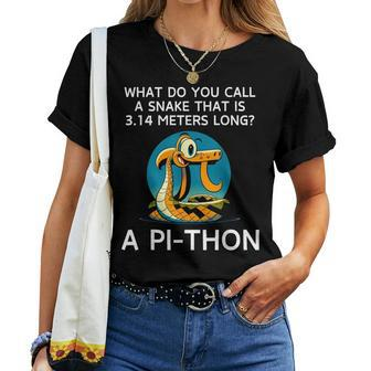Python Pithon Pi Symbol Math Teacher Pi Day 2024 Women T-shirt - Thegiftio UK