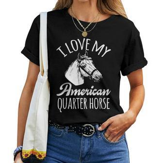Quarter Horse Rodeo Barrel Racing Reining Horseback Women T-shirt - Monsterry
