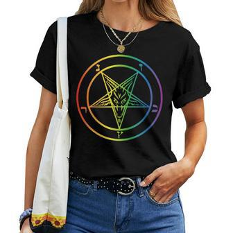 Quer Baphomet Pride Rainbow Satan Lesbian Gay Csd Lgbtq Women T-shirt - Monsterry DE