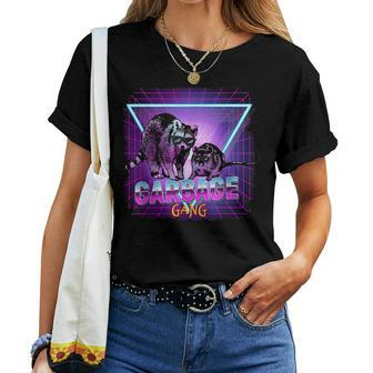 Raccoon Raccoons Rat Garbage Gang Trash Panda Retro Women T-shirt - Monsterry