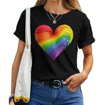 Rainbow Heart Lgbtq Flag Gay Pride Parade Love Is Love Wins Women T-shirt - Monsterry UK