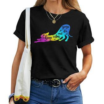 Rainbow Keep Calm And Do Yoga Cat Women T-shirt - Monsterry AU