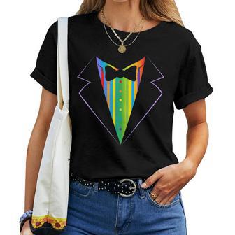 Rainbow Tux Cute Lgbtq Gay Pride Month Women T-shirt - Monsterry