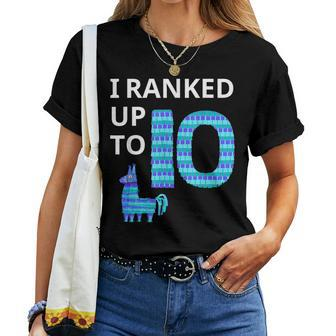 I Ranked Up To 10 Birthday Video Game Llama Piñata Birthday Women T-shirt | Mazezy CA