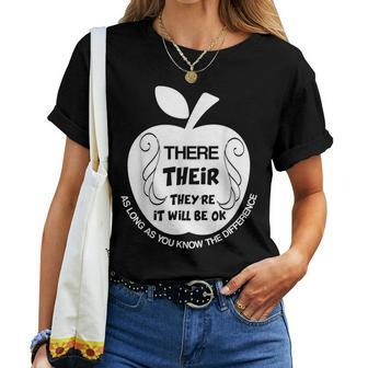 There Their They're It Will Be Ok Teacher Women T-shirt - Monsterry