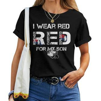 Red Friday Military Mom Women's I Wear Red For My Son Women T-shirt - Monsterry DE