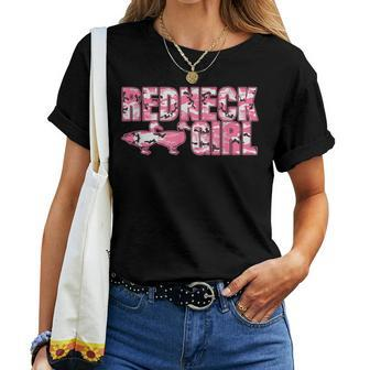 Redneck Girl Pink Camouflage With Two Ducks Women T-shirt - Monsterry AU