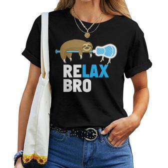 Relax Bro Lacrosse Lax Sloth Women T-shirt - Monsterry