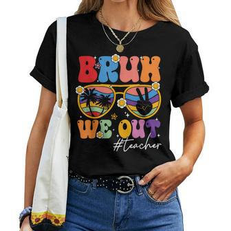Retro Bruh We Out Teacher School Out Summer Women T-shirt | Mazezy AU