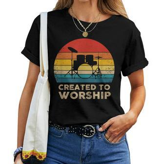 Retro Christian Drummer Vintage Women T-shirt - Monsterry DE