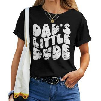 Retro Father's Day Dad's Little Dude Toddler Kid Boys Girls Women T-shirt - Monsterry