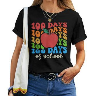 Retro Groovy 100 Days Of School Teacher 100Th Day Of School Women T-shirt | Mazezy