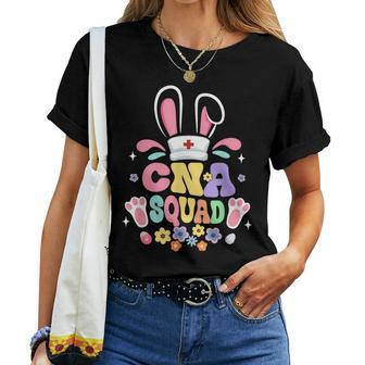Retro Groovy Cna Squad Bunny Ear Flower Easter Women T-shirt - Monsterry CA
