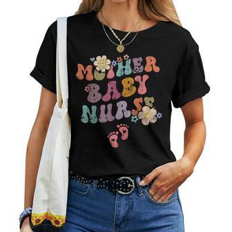 Retro Groovy Mother Baby Nurse Womens Women T-shirt - Monsterry
