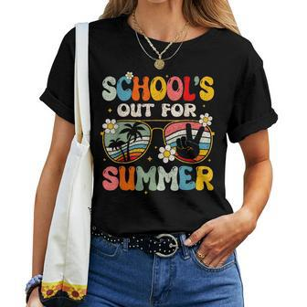 Retro Last Day Of School Schools Out For Summer Teacher Women T-shirt - Monsterry