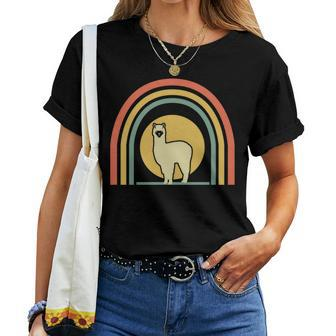 Retro Llama Alpaca Classic Vintage Lama Women T-shirt - Monsterry CA
