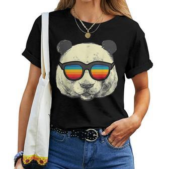 Retro Panda With Sunglasses Women T-shirt - Monsterry UK