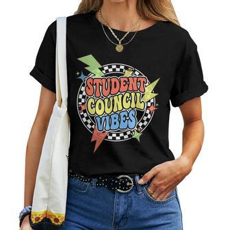 Retro Student Council Vibes Groovy School Student Council Women T-shirt - Seseable