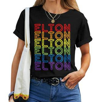 Retro Style Elton Rainbow Women T-shirt - Seseable
