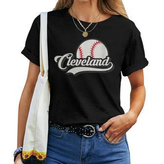 Retro Vintage Ohio Hometown Pride Cleveland Baseball Sports Women T-shirt - Monsterry UK