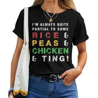 Rice And Peas And Chicken Jamaican Slang And Cuisine Women T-shirt - Monsterry CA