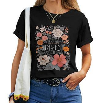 He Is Risen He Is Not Here Easter Day Christian Jesus Floral Women T-shirt | Mazezy DE