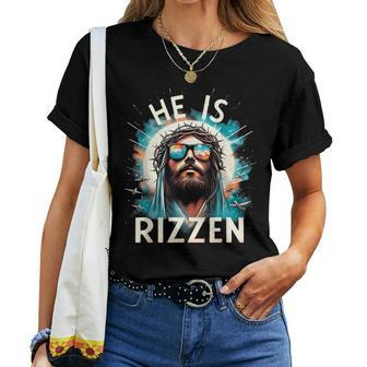 He Is Rizzen Jesus Is Rizzen Retro Jesus Christian Religious Women T-shirt - Seseable