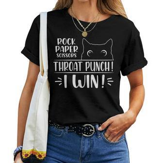 Rock Paper Scissors Throat Punch Cat Lover Cat Mom Cat Dad Women T-shirt - Monsterry AU