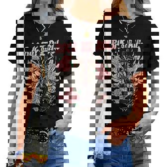 Rock And Roll Guitar Vintage Rock Music Women T-shirt - Thegiftio