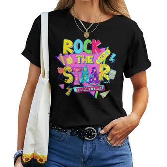 Rock The Staar Test Testing Day Retro Groovy Teacher Stars Women T-shirt | Mazezy