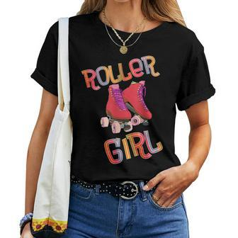 Roller Skate Roller Girl Running With Roller Skates 80S Women T-shirt - Monsterry
