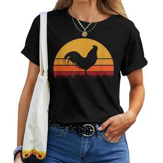 Rooster Chicken Black Orange Yellow Farm Farmer Farming Women T-shirt - Monsterry UK