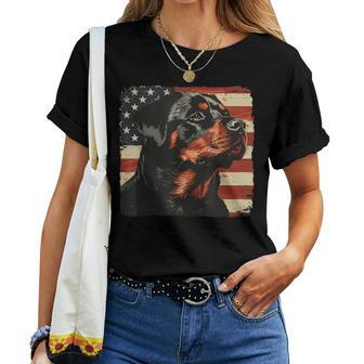 Rottweiler Dog Usa Patriotic Fourth Of July Women Women T-shirt - Monsterry DE