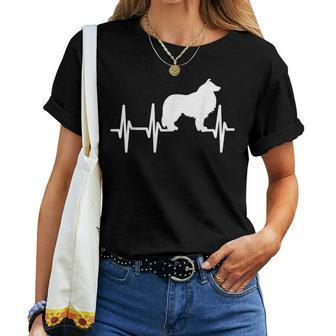 Rough Collie Heartbeat Dog Mom Dad Pet Women T-shirt - Monsterry DE