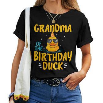 Rubber Duckies Grandma Of The Birthday Duck Rubber Duck Women T-shirt - Monsterry