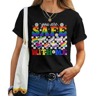 You Are Safe With Me Rainbow Gay Transgender Lgbt Pride Women T-shirt - Monsterry AU