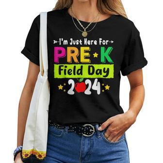 School Field Day Teacher I'm Just Here For Pre-K Field Day Women T-shirt - Monsterry CA