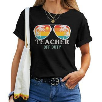 School Teacher Off Duty Sunglasses Beach Sunset Summer Women T-shirt - Monsterry CA