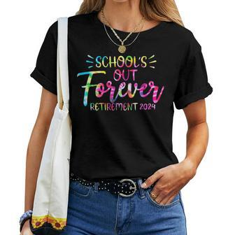 Schools Out Forever Teacher Retirement 2024 Women T-shirt - Seseable
