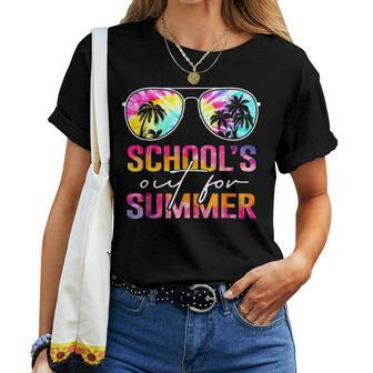 Schools Out For Summer Last Day Of School Teacher Tie Dye Women T-shirt | Mazezy UK
